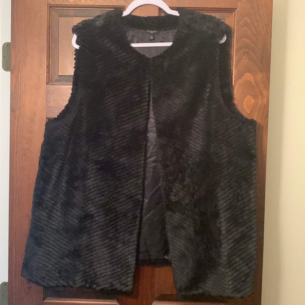 Talbots Black Faux vest